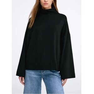 Marcella NYC Women's Black High Neck Oversized Amanda Sweatshirt Size 3XL NWT